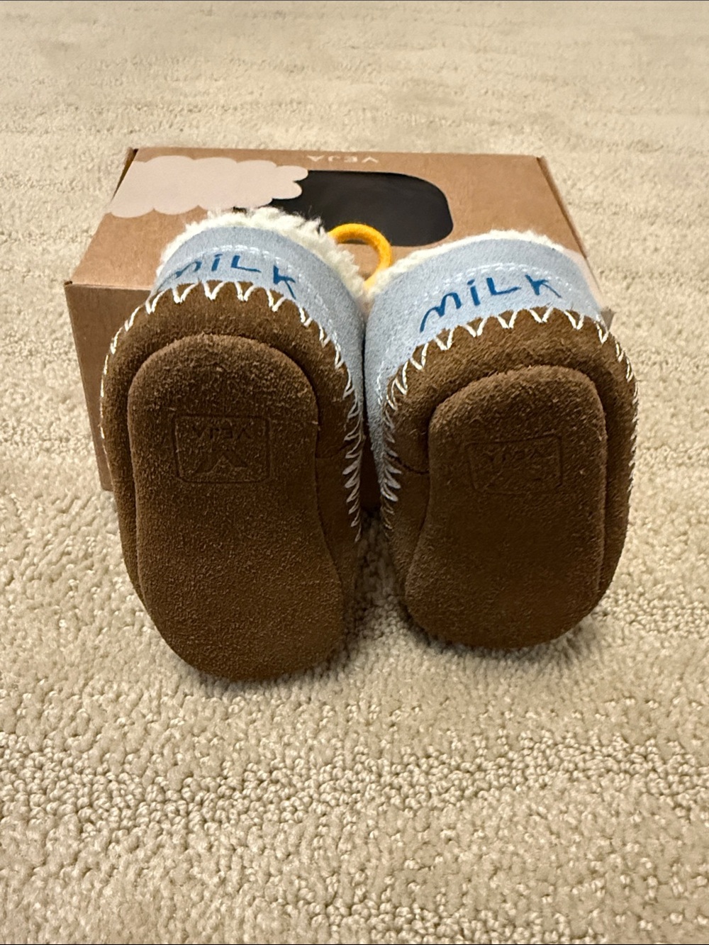 Veja x Milk Baby Light Blue Winter Suede Lace Up Soft shoes - Picture 7 of 8